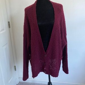FREE PEOPLE Large Cranberry Cardigan